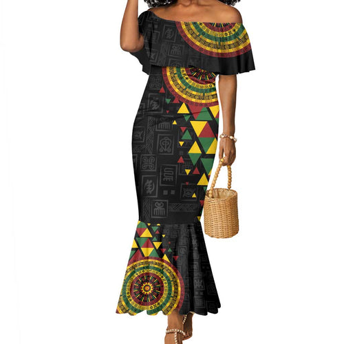 Personalized Adinkra Afro-Akan Culture Mermaid Dress Afrikan Colors by  AfricanPride