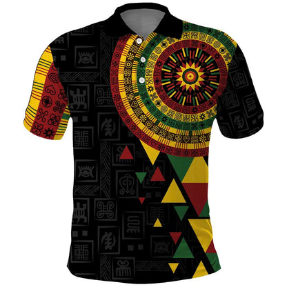 Personalized Adinkra Afro-Akan Culture Polo Shirt Afrikan Colors