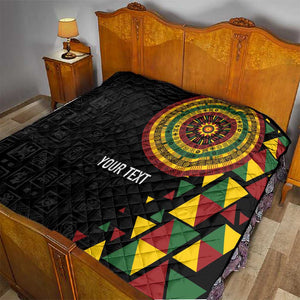 Personalized Adinkra Afro-Akan Culture Quilt Afrikan Colors