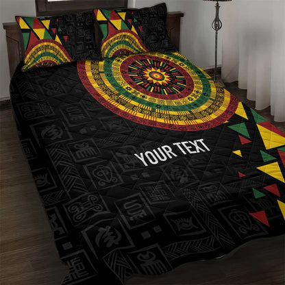 Personalized Adinkra Afro-Akan Culture Quilt Bed Set Afrikan Colors