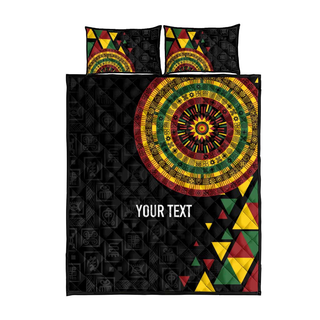 Personalized Adinkra Afro-Akan Culture Quilt Bed Set Afrikan Colors
