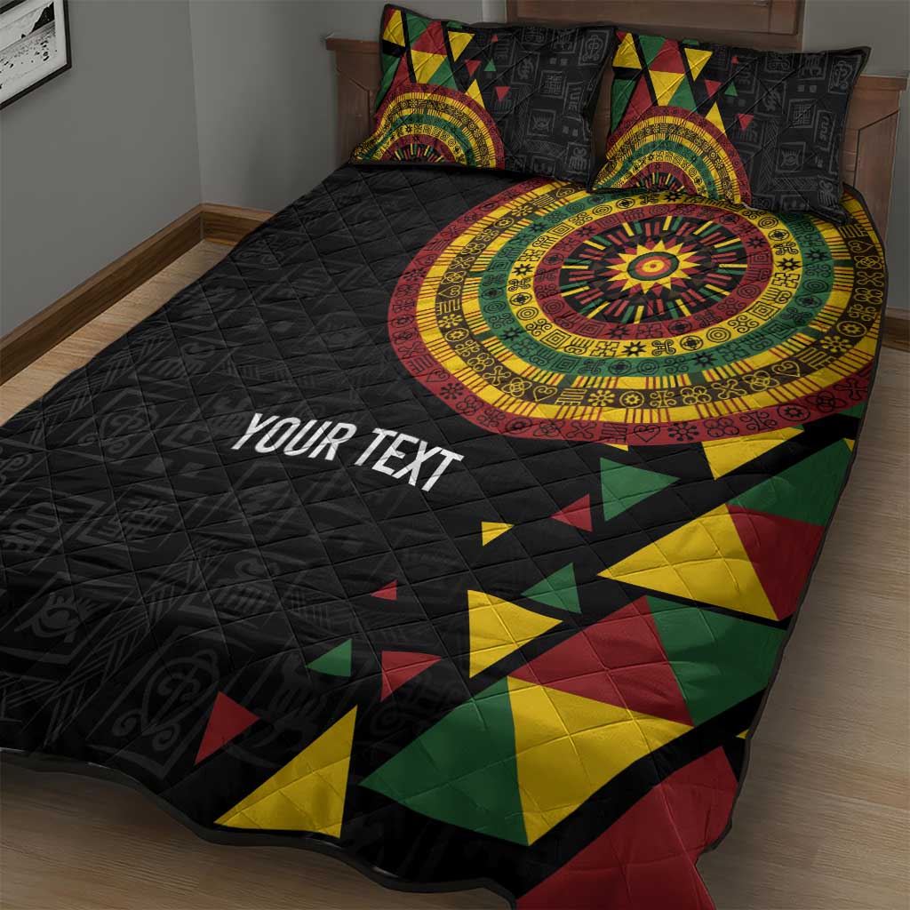 Personalized Adinkra Afro-Akan Culture Quilt Bed Set Afrikan Colors