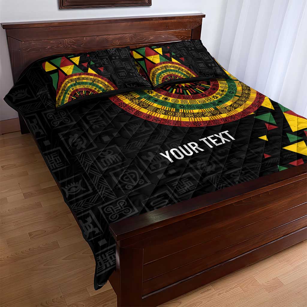 Personalized Adinkra Afro-Akan Culture Quilt Bed Set Afrikan Colors