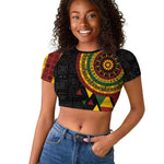 Personalized Adinkra Afro-Akan Culture Raglan Cropped T shirt Afrikan Colors