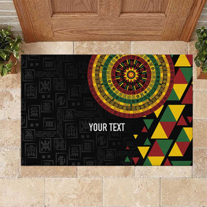 Personalized Adinkra Afro-Akan Culture Rubber Doormat Afrikan Colors
