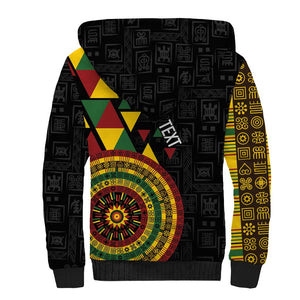 Personalized Adinkra Afro-Akan Culture Sherpa Hoodie Afrikan Colors