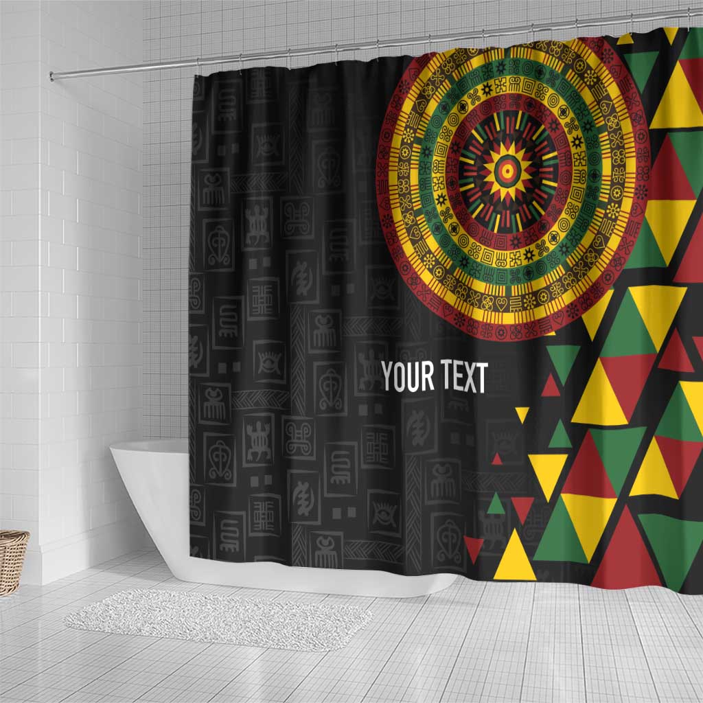 Personalized Adinkra Afro-Akan Culture Shower Curtain Afrikan Colors