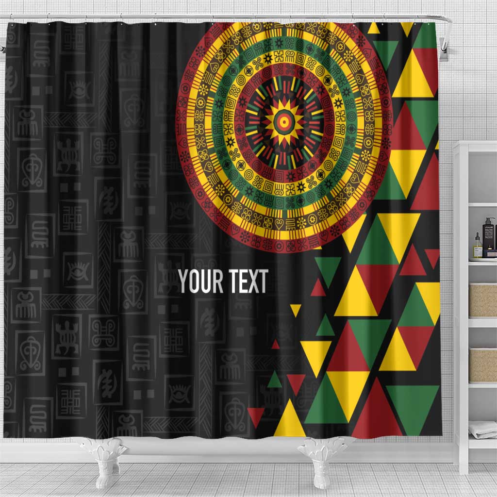 Personalized Adinkra Afro-Akan Culture Shower Curtain Afrikan Colors