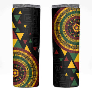 Personalized Adinkra Afro-Akan Culture Skinny Tumbler Afrikan Colors