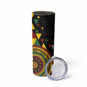 Personalized Adinkra Afro-Akan Culture Skinny Tumbler Afrikan Colors
