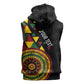 Personalized Adinkra Afro-Akan Culture Sleeveless Zip Hoodie Afrikan Colors - African Pride