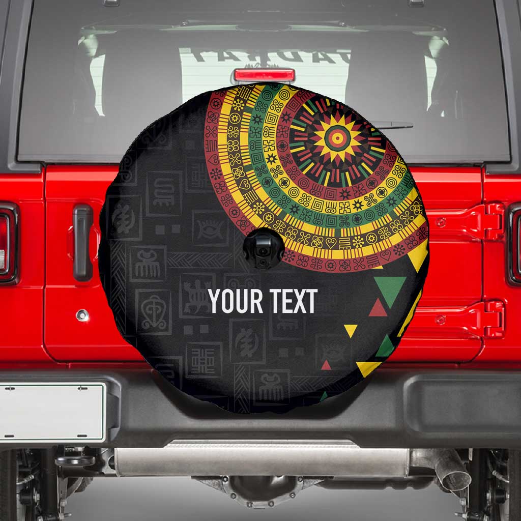 Personalized Adinkra Afro-Akan Culture Spare Tire Cover Afrikan Colors