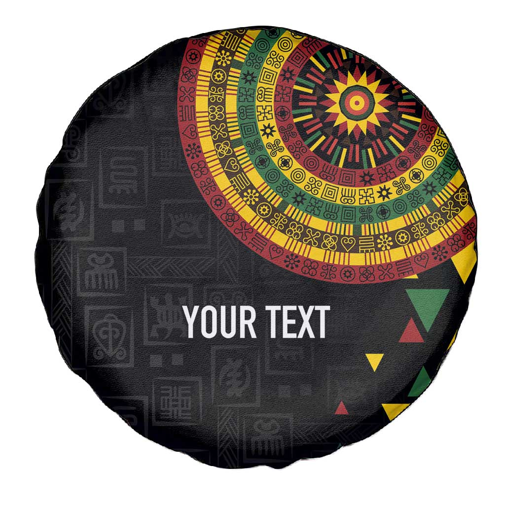 Personalized Adinkra Afro-Akan Culture Spare Tire Cover Afrikan Colors