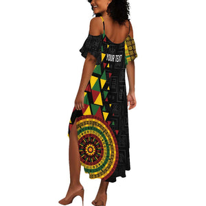 Personalized Adinkra Afro-Akan Culture Summer Maxi Dress Afrikan Colors