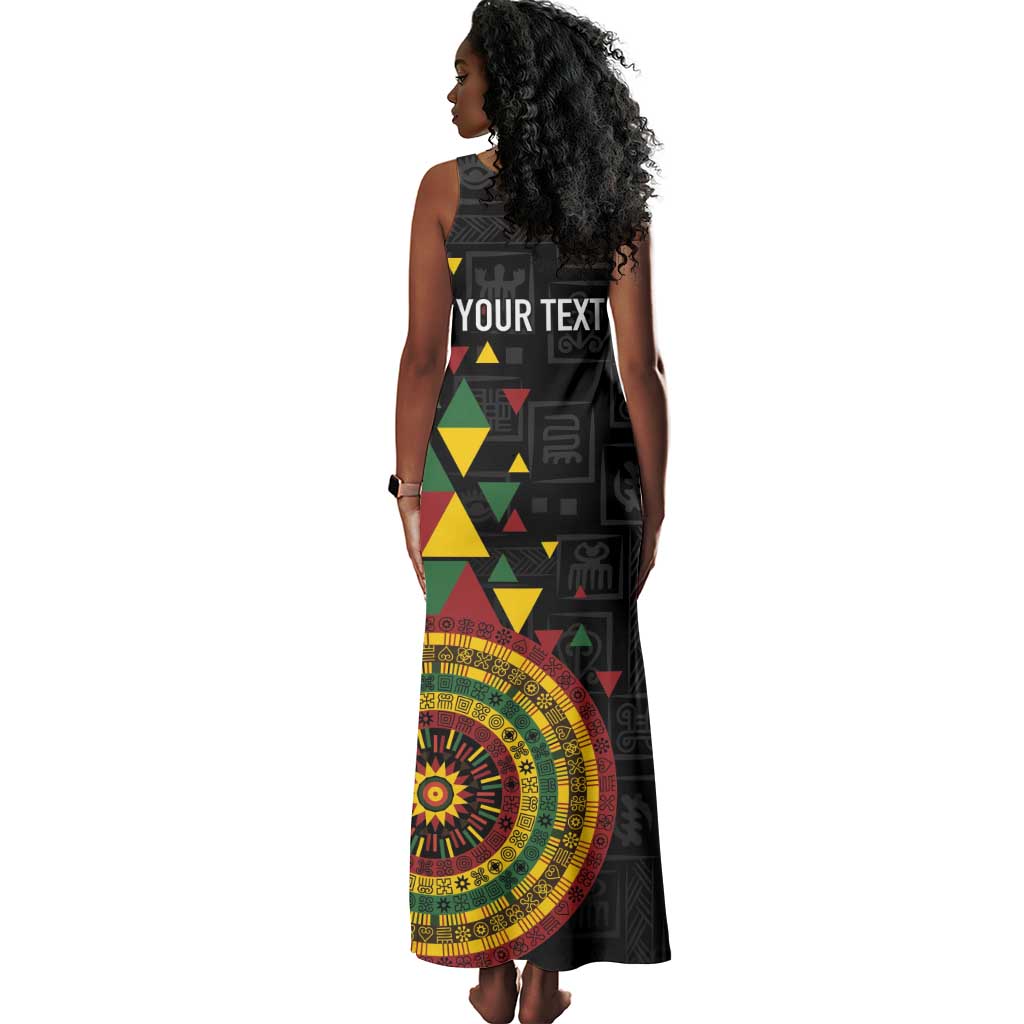 Personalized Adinkra Afro-Akan Culture Tank Maxi Dress Afrikan Colors