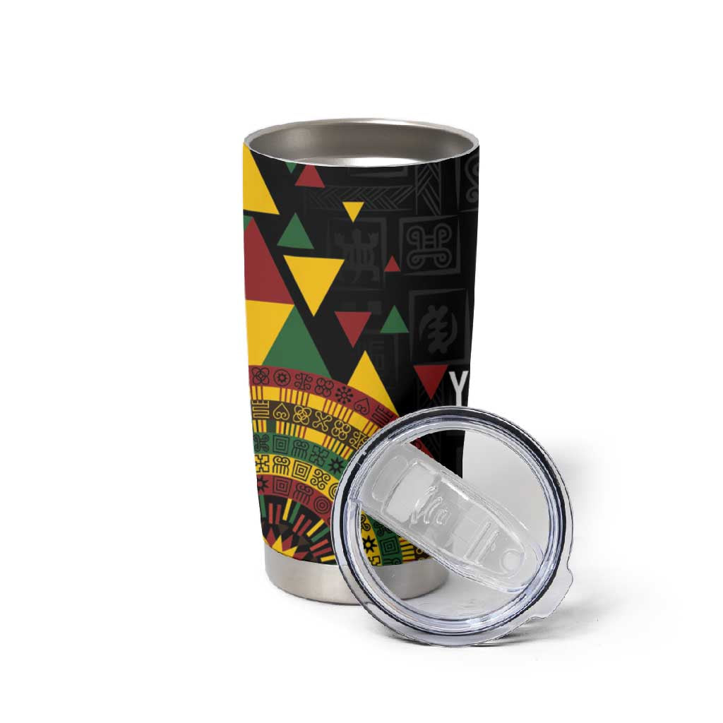 Personalized Adinkra Afro-Akan Culture Tumbler Cup Afrikan Colors