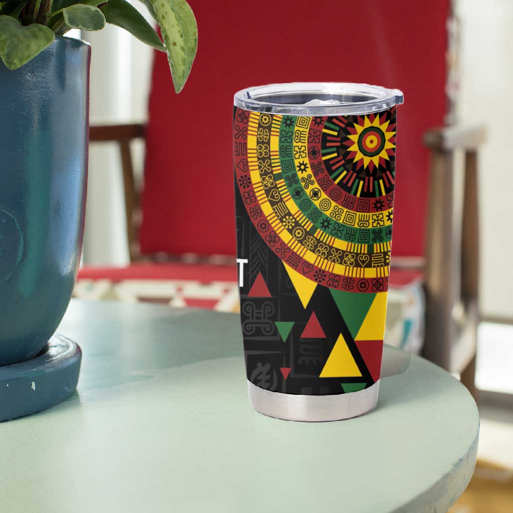 Personalized Adinkra Afro-Akan Culture Tumbler Cup Afrikan Colors