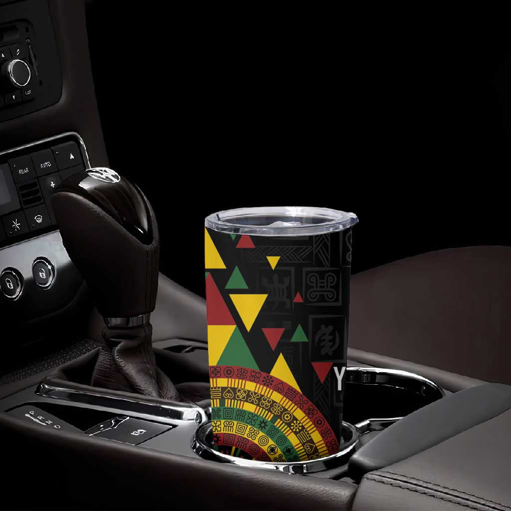 Personalized Adinkra Afro-Akan Culture Tumbler Cup Afrikan Colors