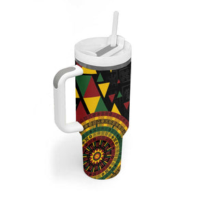 Personalized Adinkra Afro-Akan Culture Tumbler With Handle Afrikan Colors