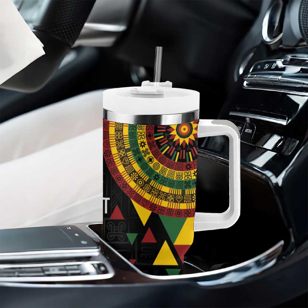 Personalized Adinkra Afro-Akan Culture Tumbler With Handle Afrikan Colors