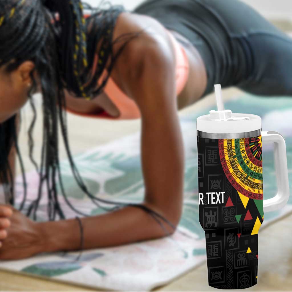 Personalized Adinkra Afro-Akan Culture Tumbler With Handle Afrikan Colors