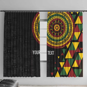 Personalized Adinkra Afro-Akan Culture Window Curtain Afrikan Colors