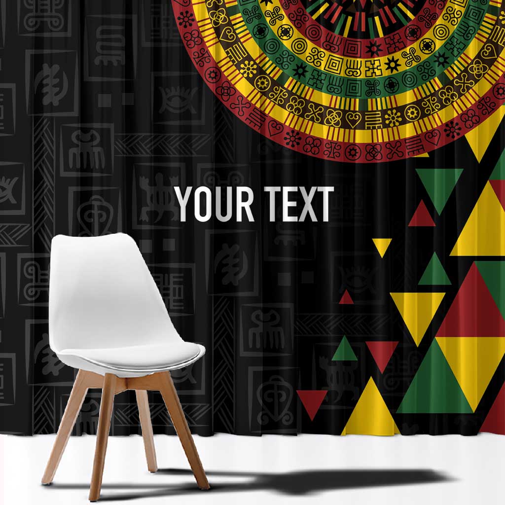 Personalized Adinkra Afro-Akan Culture Window Curtain Afrikan Colors