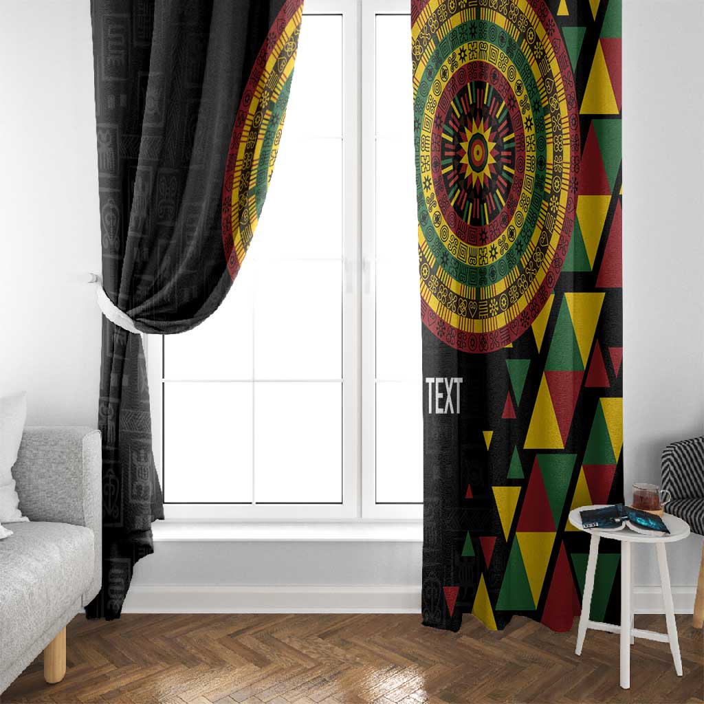Personalized Adinkra Afro-Akan Culture Window Curtain Afrikan Colors