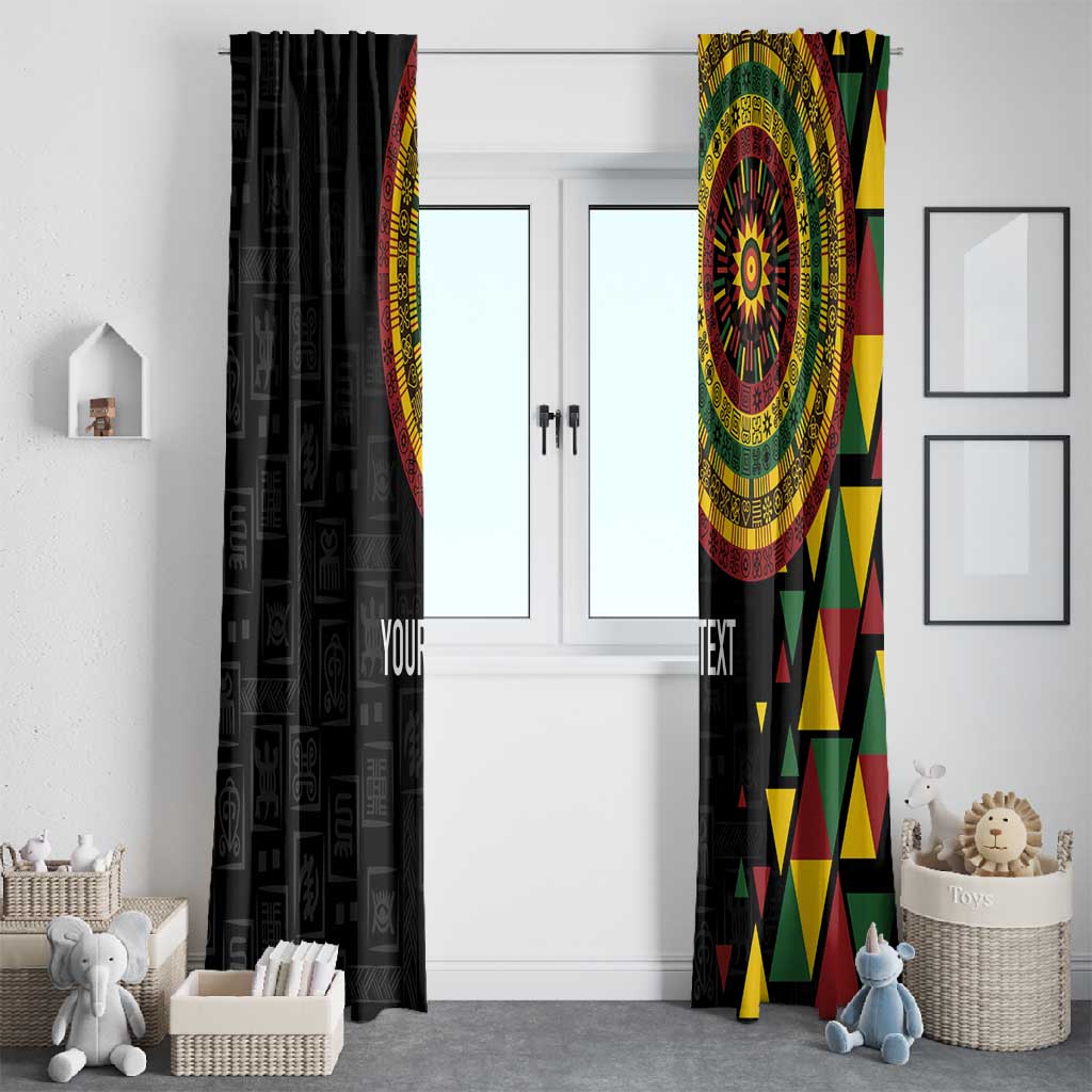 Personalized Adinkra Afro-Akan Culture Window Curtain Afrikan Colors