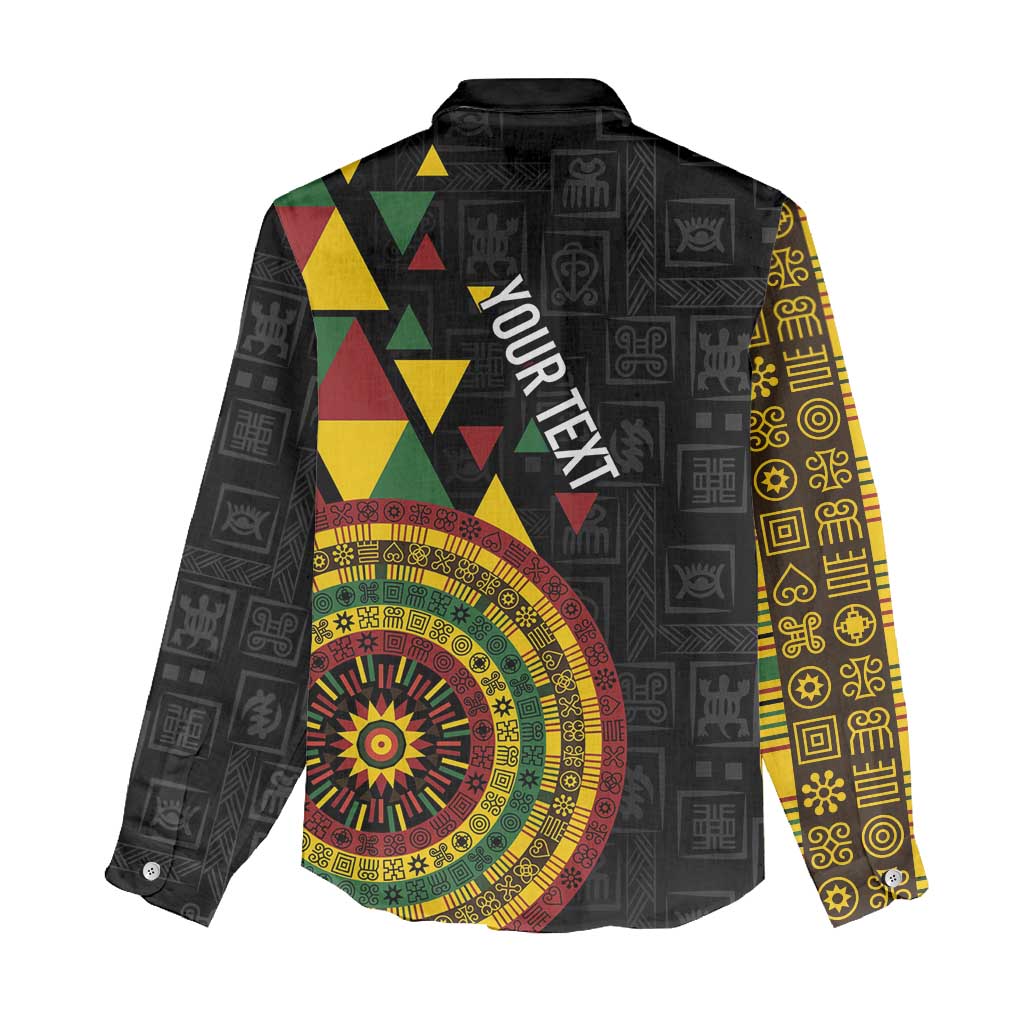 Personalized Adinkra Afro-Akan Culture Women Casual Shirt Afrikan Colors