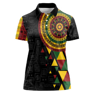 Personalized Adinkra Afro-Akan Culture Women Polo Shirt Afrikan Colors