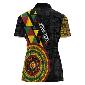 Personalized Adinkra Afro-Akan Culture Women Polo Shirt Afrikan Colors