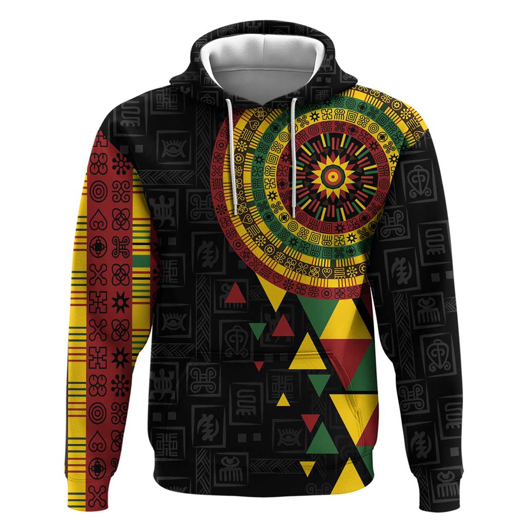 Personalized Adinkra Afro-Akan Culture Zip Hoodie Afrikan Colors