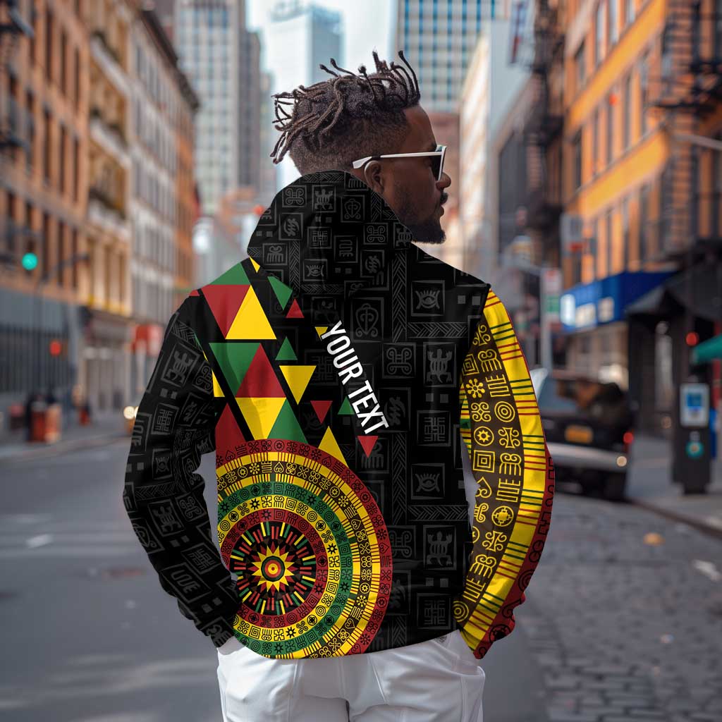 Personalized Adinkra Afro-Akan Culture Zip Hoodie Afrikan Colors