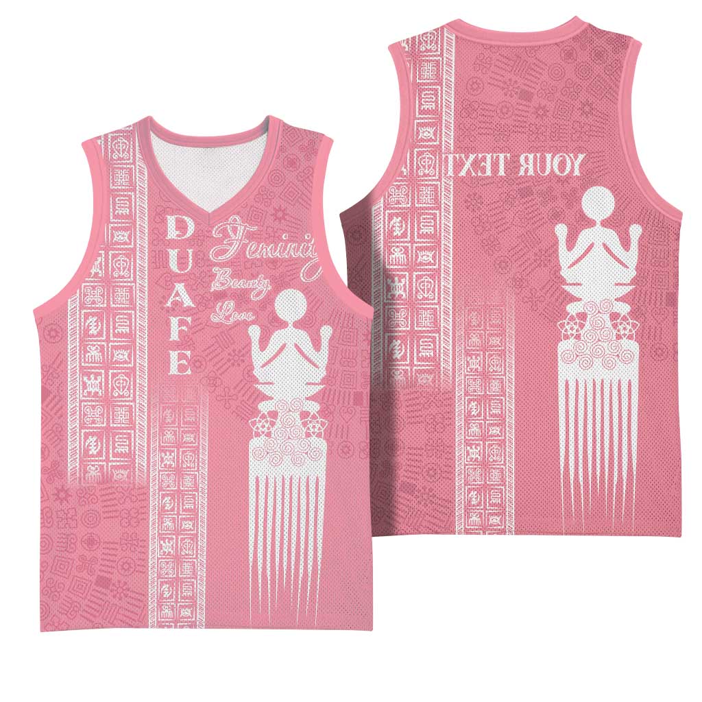 Personalized Adinkra Afro-Akan Culture Basketball Jersey Duafe - Women's Day - African Pride