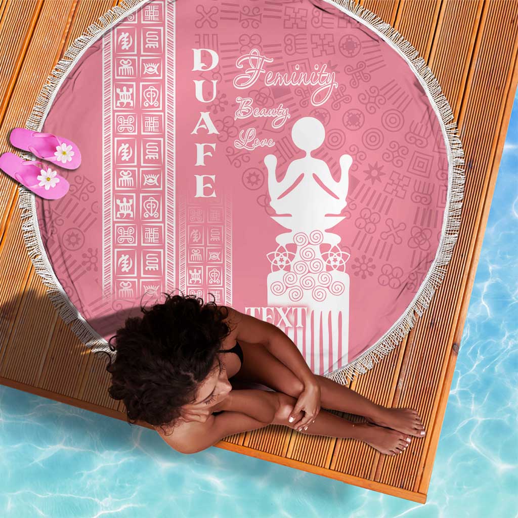 Personalized Adinkra Afro-Akan Culture Beach Blanket Duafe - Women's Day