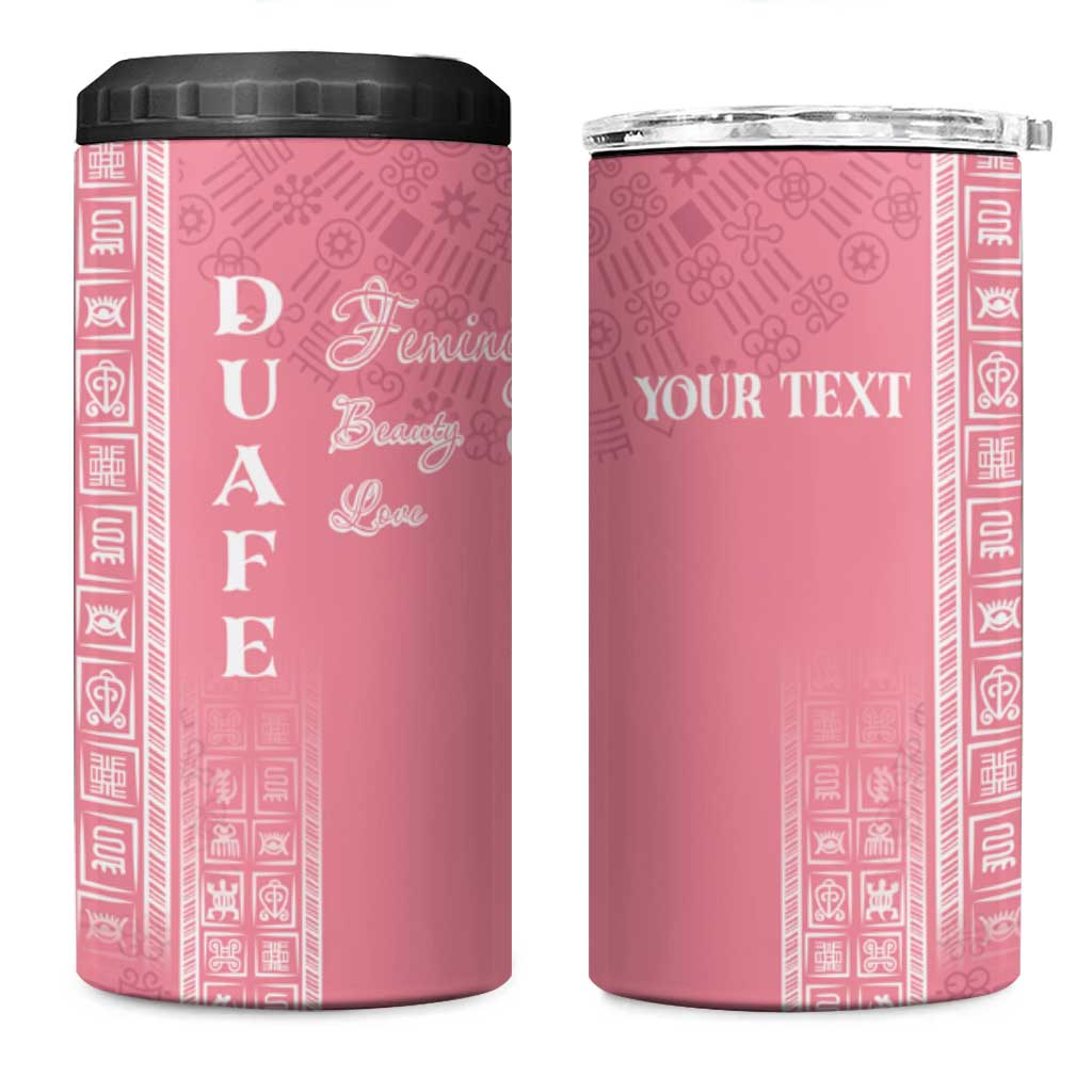 Personalized Adinkra Afro-Akan Culture 4 in 1 Can Cooler Tumbler Duafe - Women's Day