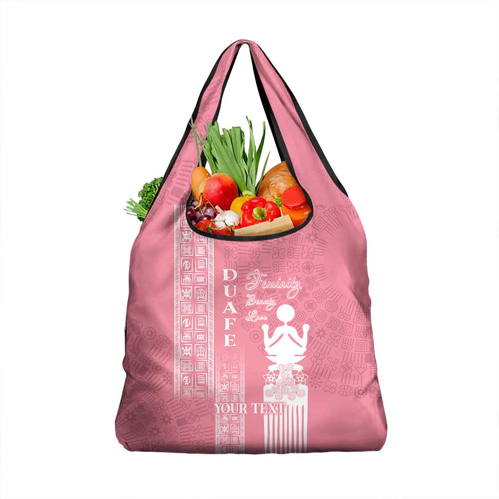Personalized Adinkra Afro-Akan Culture Grocery Bag Duafe - Women's Day
