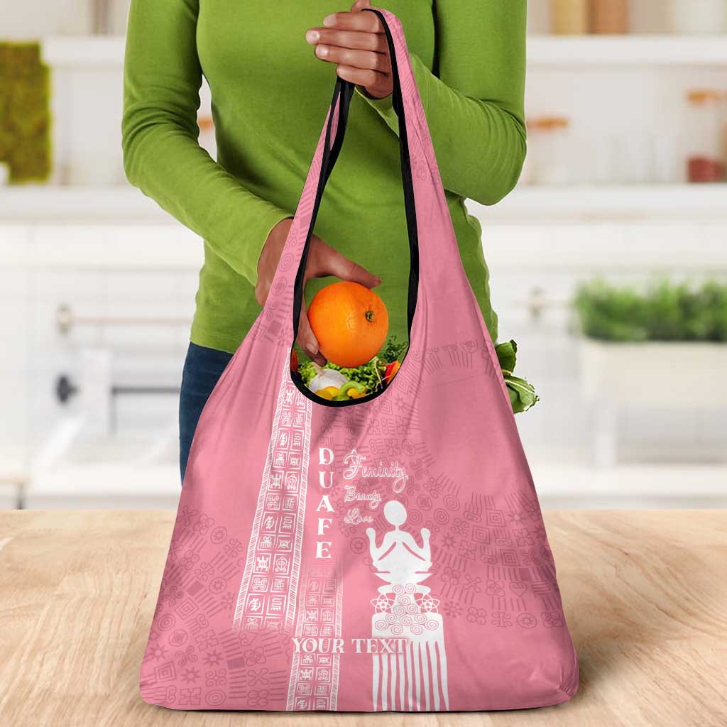 Personalized Adinkra Afro-Akan Culture Grocery Bag Duafe - Women's Day