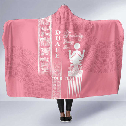 Personalized Adinkra Afro-Akan Culture Hooded Blanket Duafe - Women's Day