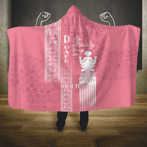 Personalized Adinkra Afro-Akan Culture Hooded Blanket Duafe - Women's Day