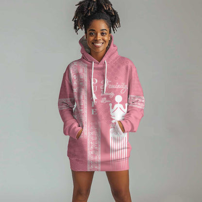 Personalized Adinkra Afro-Akan Culture Hoodie Dress Duafe - Women's Day