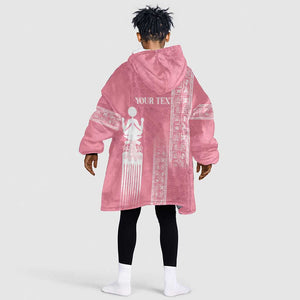 Personalized Adinkra Afro-Akan Culture Kid Wearable Blanket Hoodie Duafe - Women's Day