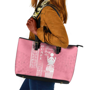 Personalized Adinkra Afro-Akan Culture Leather Tote Bag Duafe - Women's Day