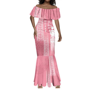 Personalized Adinkra Afro-Akan Culture Mermaid Dress Duafe - Women's Day