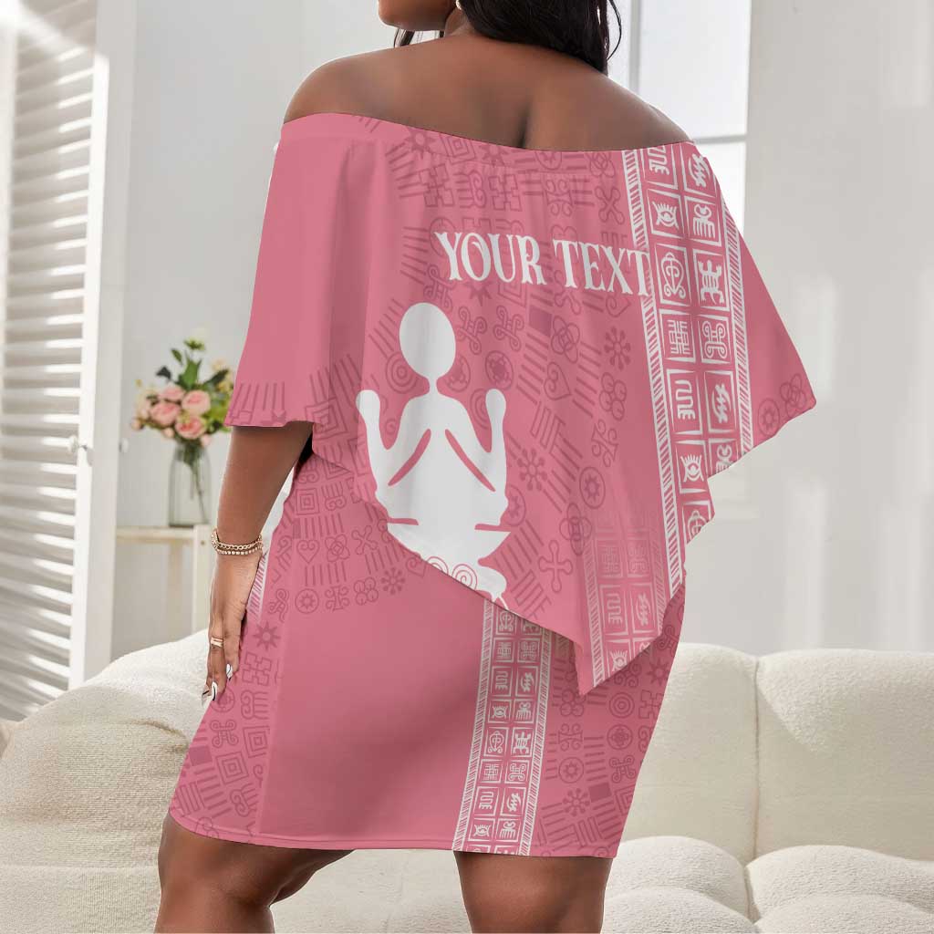 Personalized Adinkra Afro-Akan Culture Off Shoulder Short Dress Duafe - Women's Day