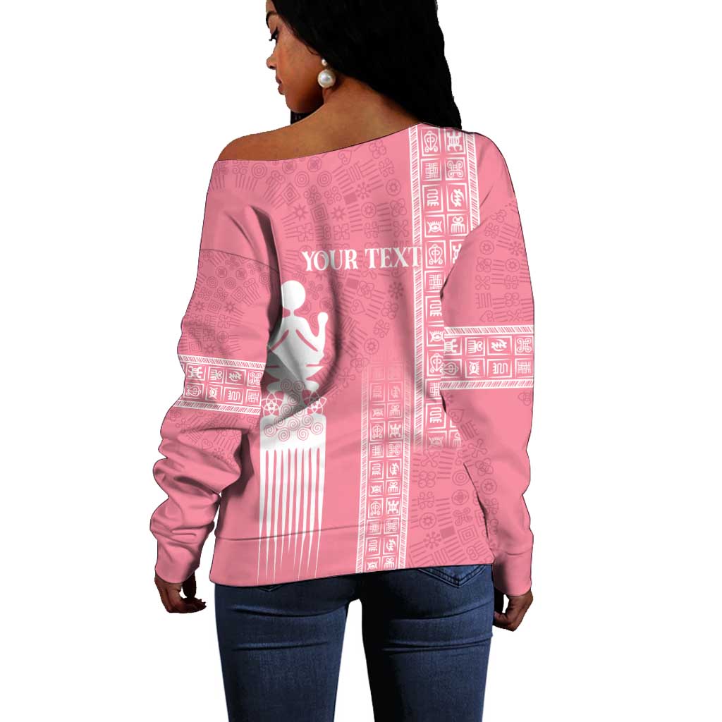 Personalized Adinkra Afro-Akan Culture Off Shoulder Sweater Duafe - Women's Day