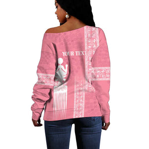 Personalized Adinkra Afro-Akan Culture Off Shoulder Sweater Duafe - Women's Day