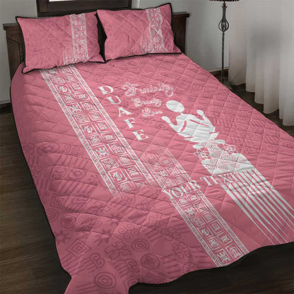 Personalized Adinkra Afro-Akan Culture Quilt Bed Set Duafe - Women's Day