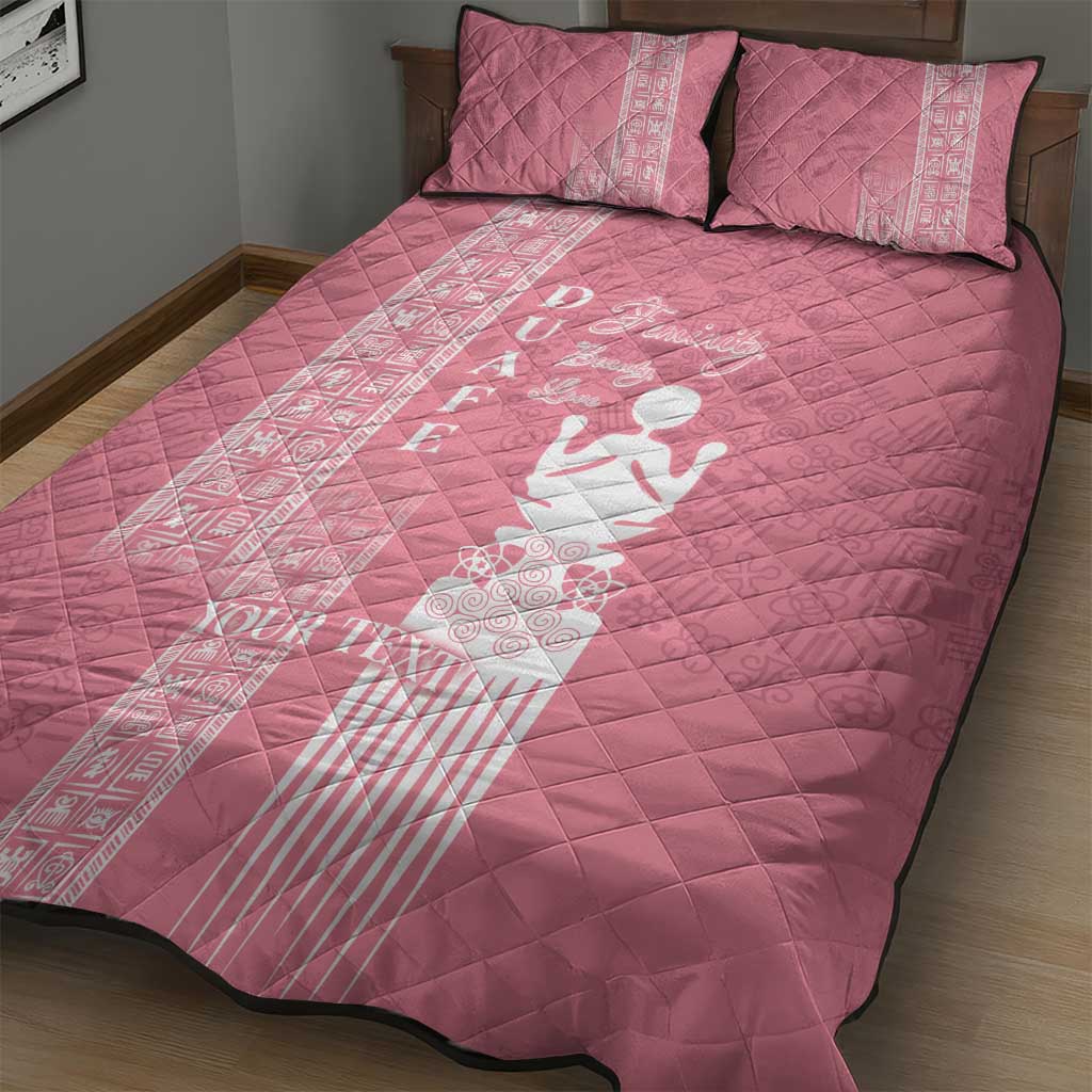 Personalized Adinkra Afro-Akan Culture Quilt Bed Set Duafe - Women's Day